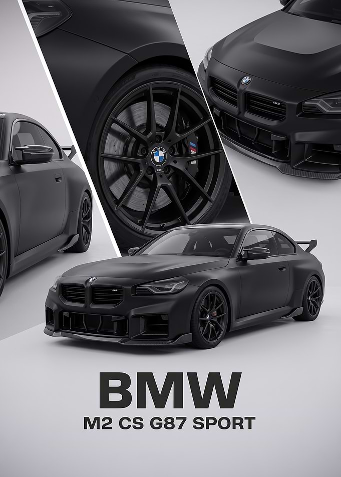 black art M2 CS G87 Sport car Poster