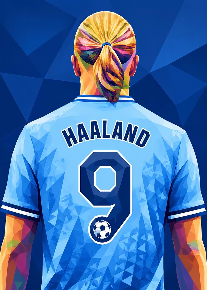 Erling Haaland Low Poly Art Portrait