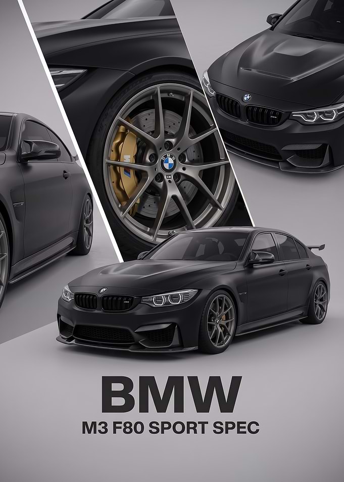 black art M3 F80 Sport car Poster
