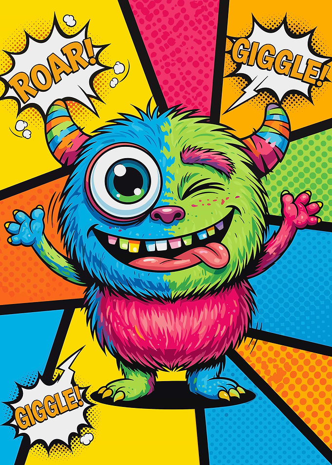 Colorful Pop Art Monster Illustration