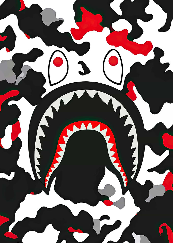 BAPE Shark Camo Graphic Design
