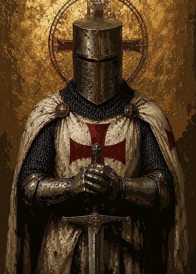 Templar Knight in Golden Halo