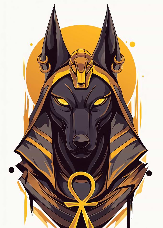 Anubis Egyptian God Digital Illustration