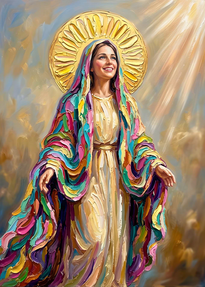 Impressionist Painting of Virgin Mary