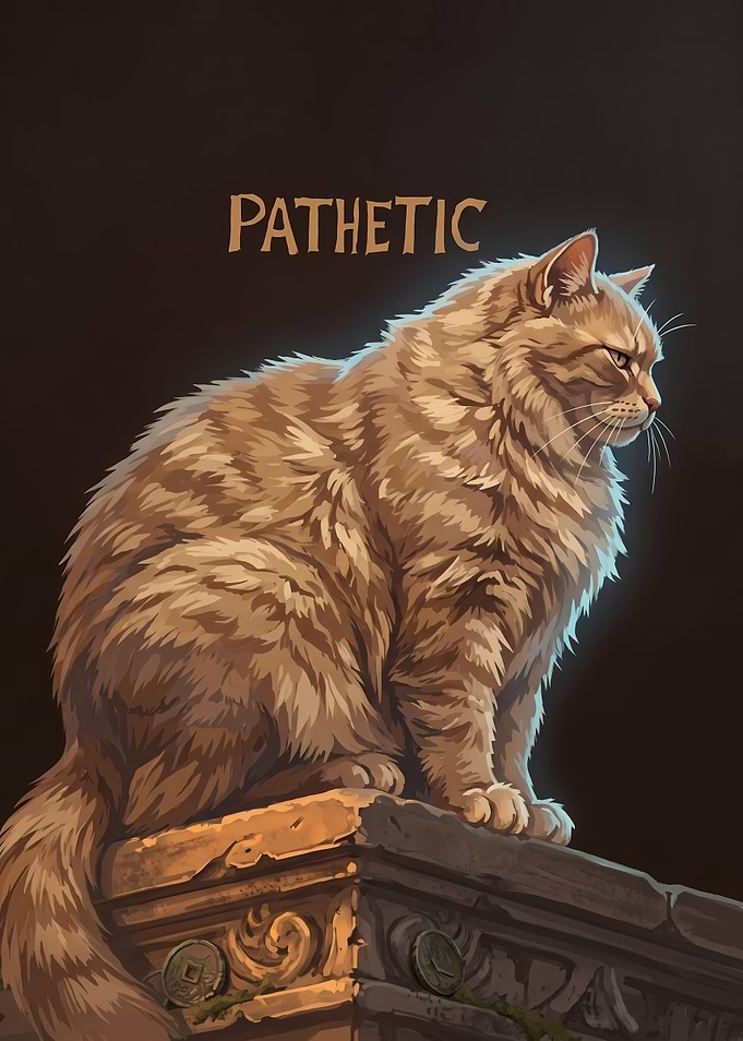 Pathetic Cat Meme Illustration