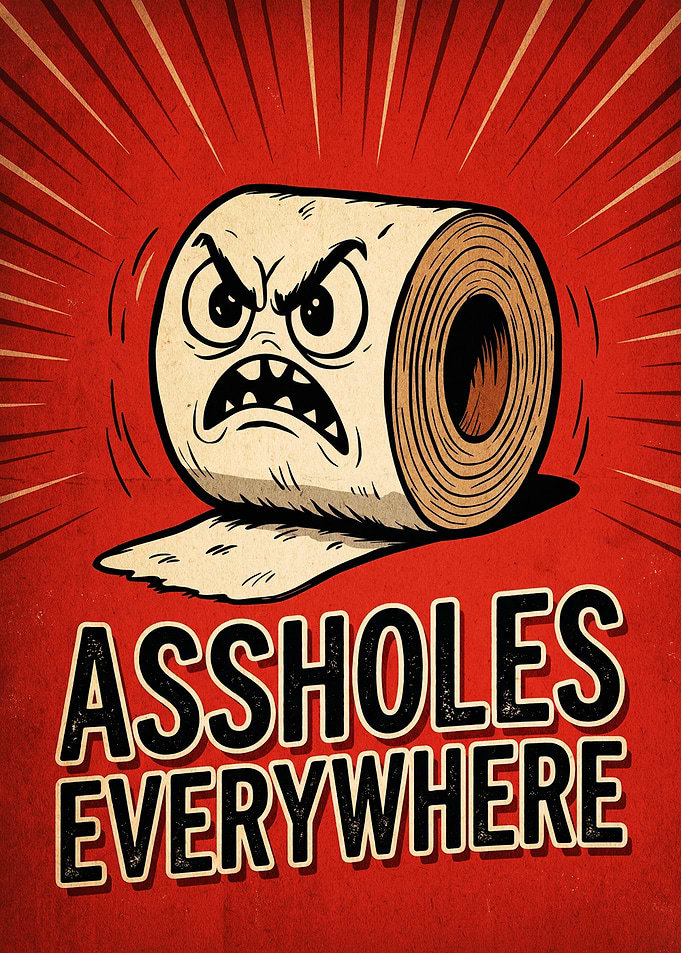 Angry Toilet Paper Funny Poster