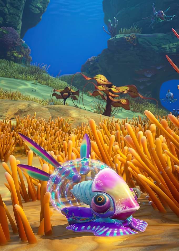Subnautica Cuddlefish in Coral Reef