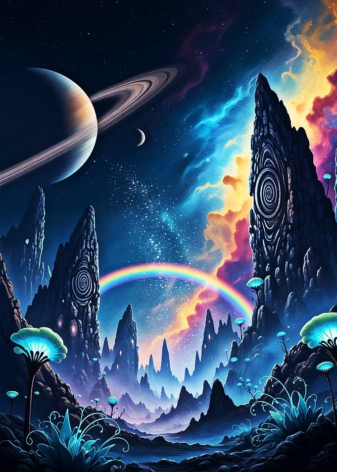 Surreal Cosmic Fantasy Wall Art