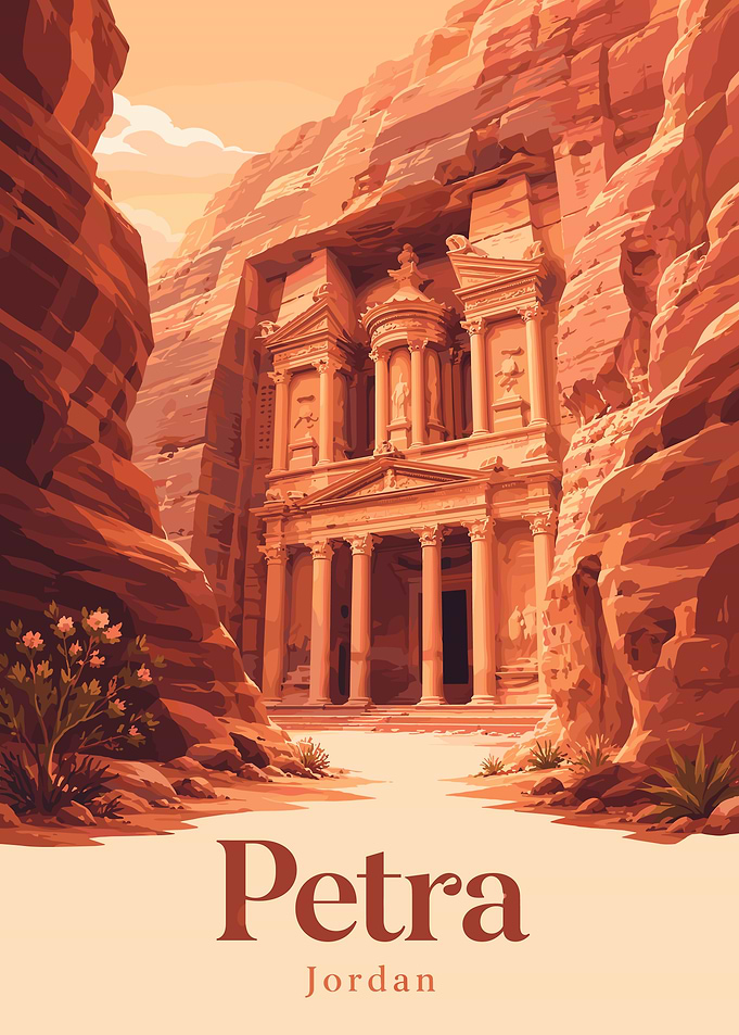 Petra Jordan Travel Poster