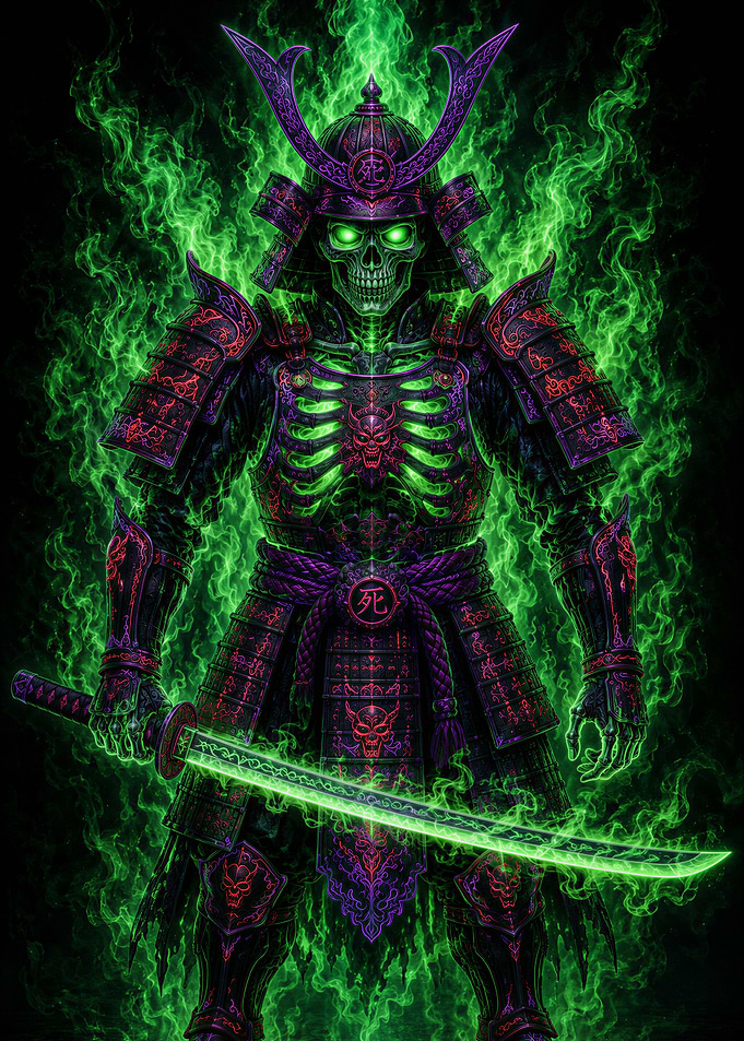 Cursed Skeleton Samurai Warrior