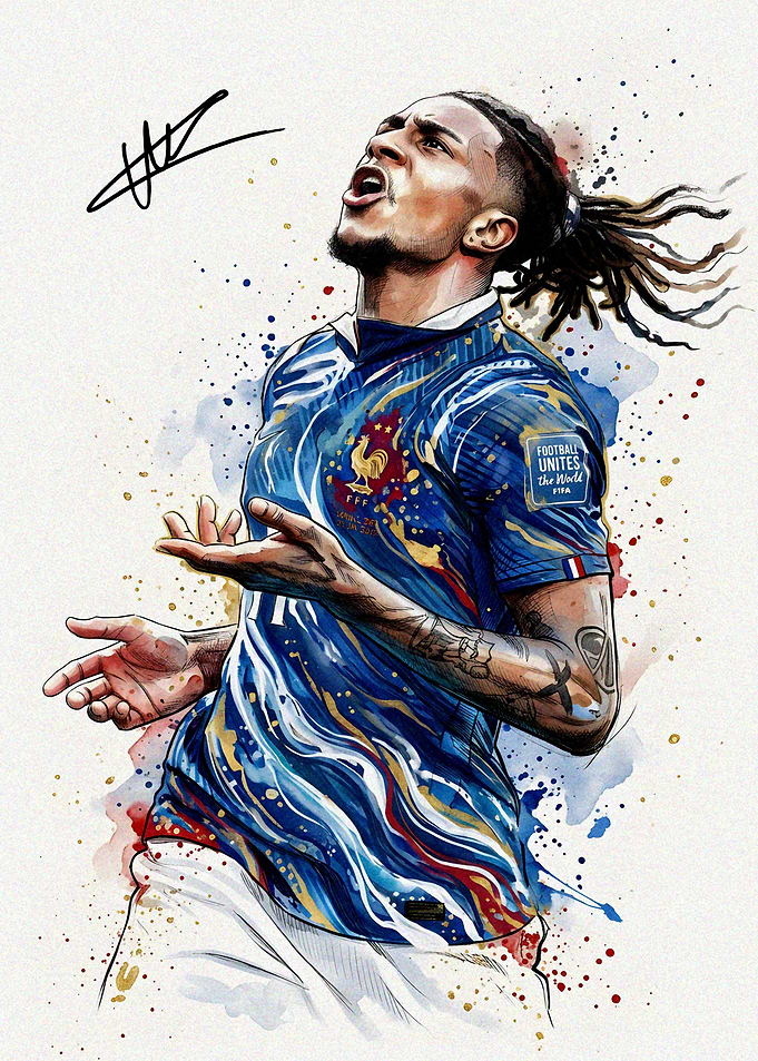 Michael Olise Watercolor Portrait