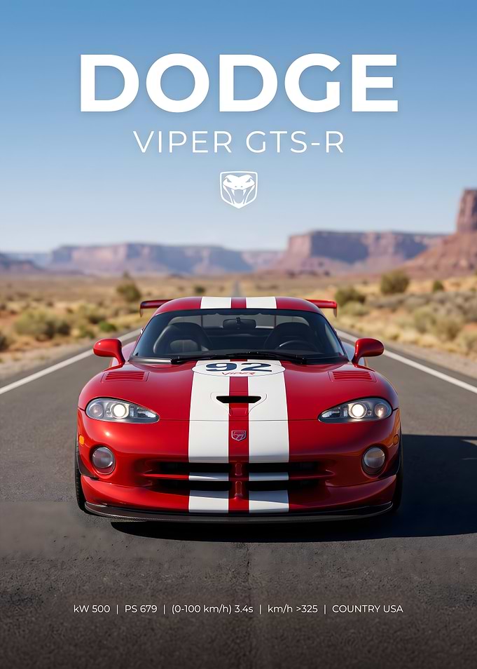 Dodge Viper GTS-R Poster