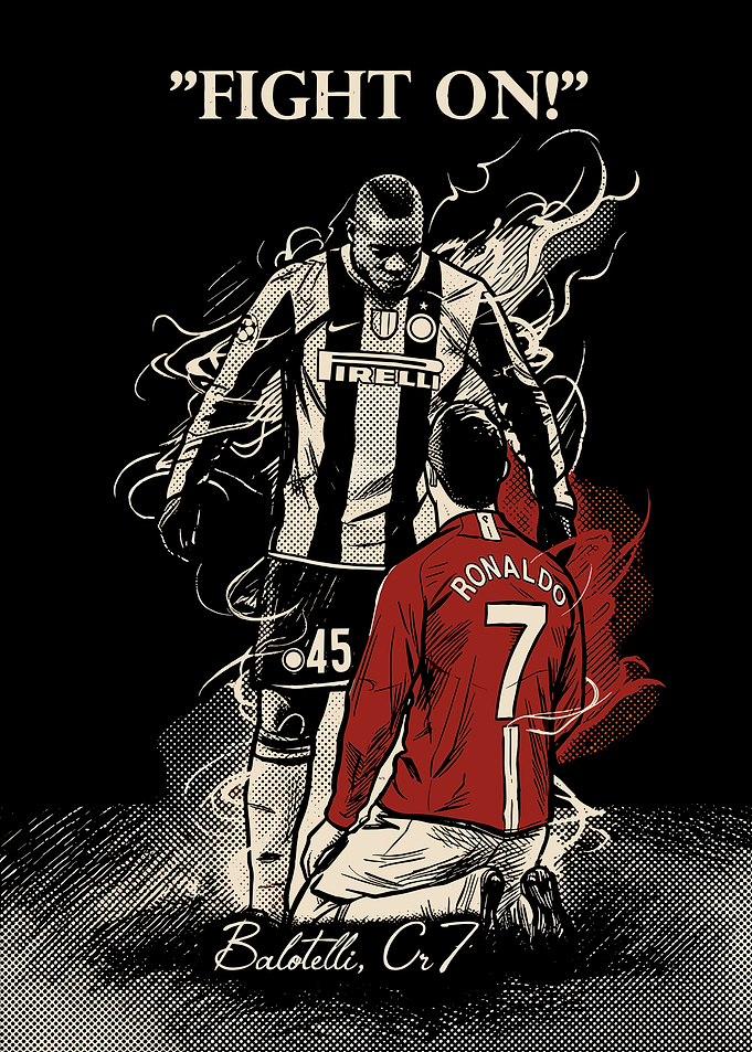 Balotelli and Ronaldo Fight On Poster