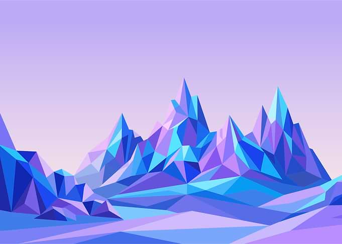 Crystal Peaks – Low Poly Mountain Landscape Wall Art