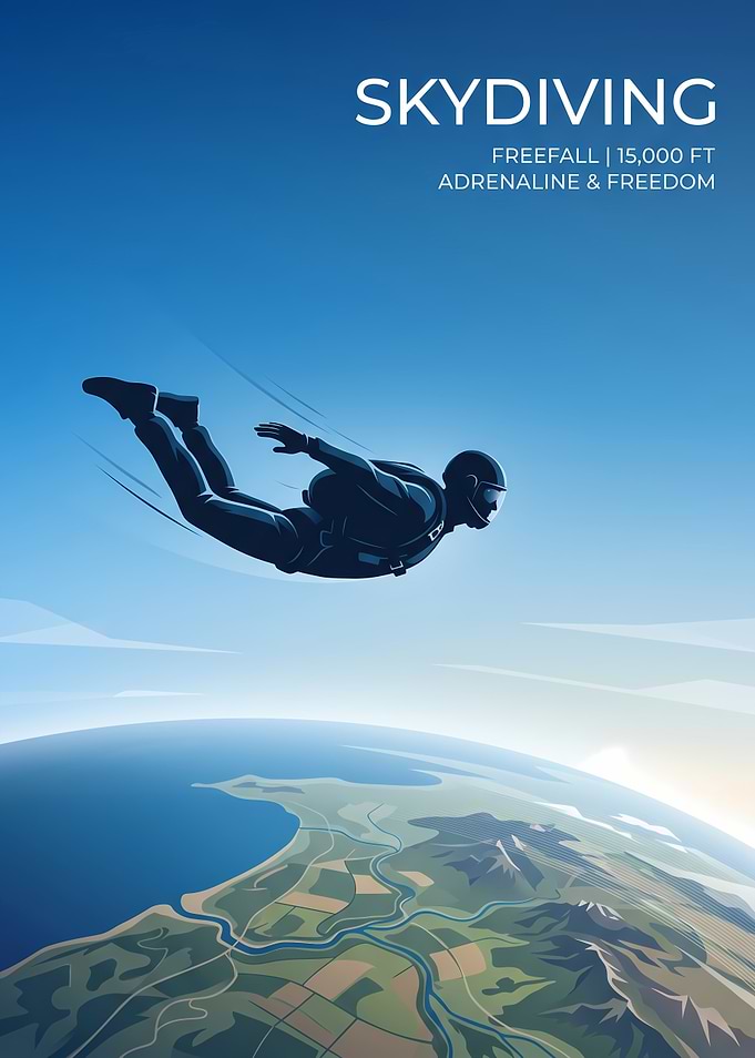 Skydiving Freefall Poster