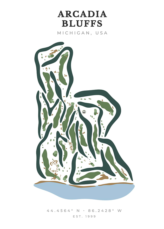 Arcadia Bluffs Golf Minimalist Course Map
