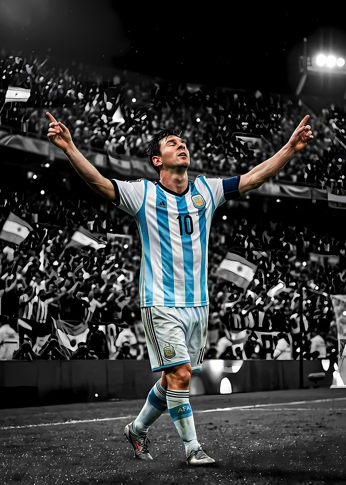 Lionel Messi Celebrating Argentina Victory
