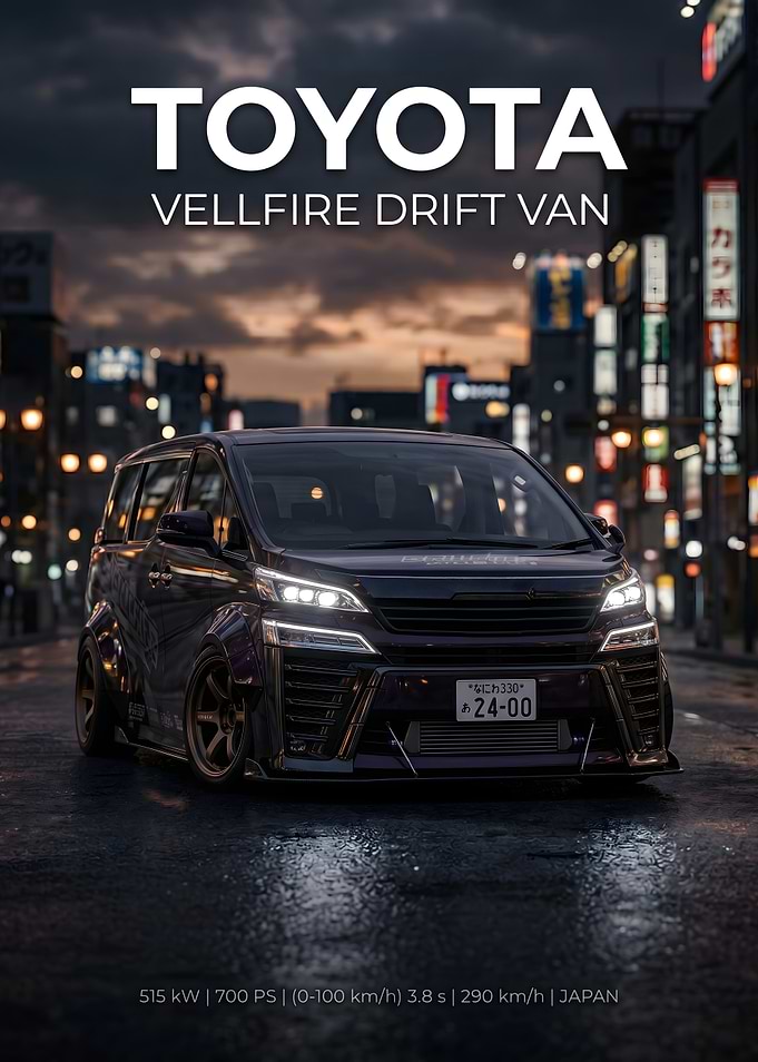 Toyota Vellfire Drift Van Poster