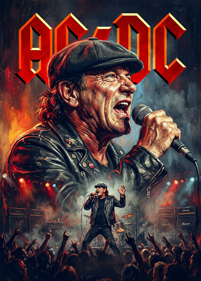 AC/DC Brian Johnson Concert Poster