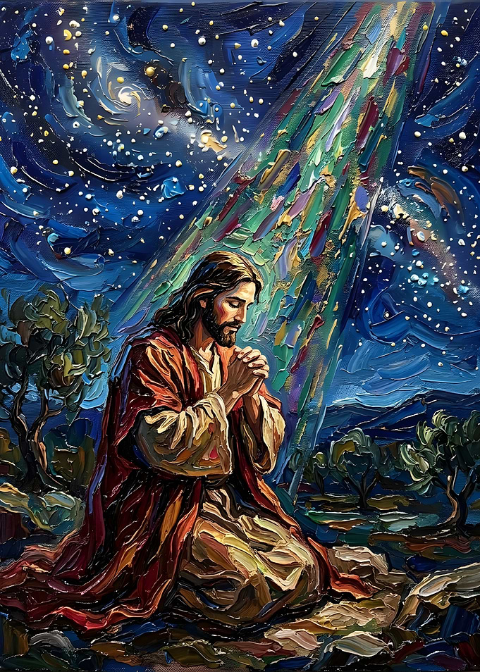 Jesus Praying in Gethsemane Oil Painting