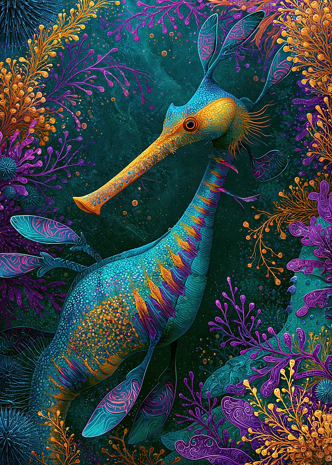 Vibrant Fantasy Sea Dragon