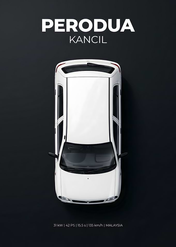 Perodua Kancil Top View Poster
