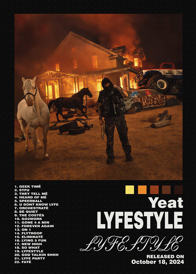 Yeat Lyfestyle Album Cover Poster
