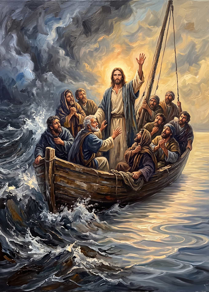Jesus Calming the Storm at Sea