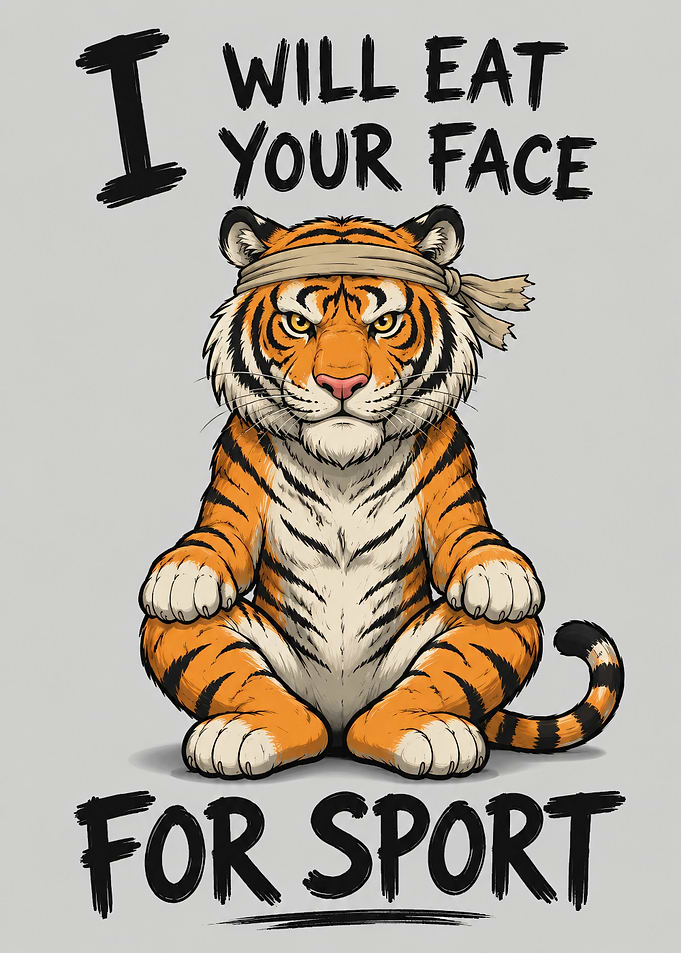 Funny Tiger Warrior Illustration