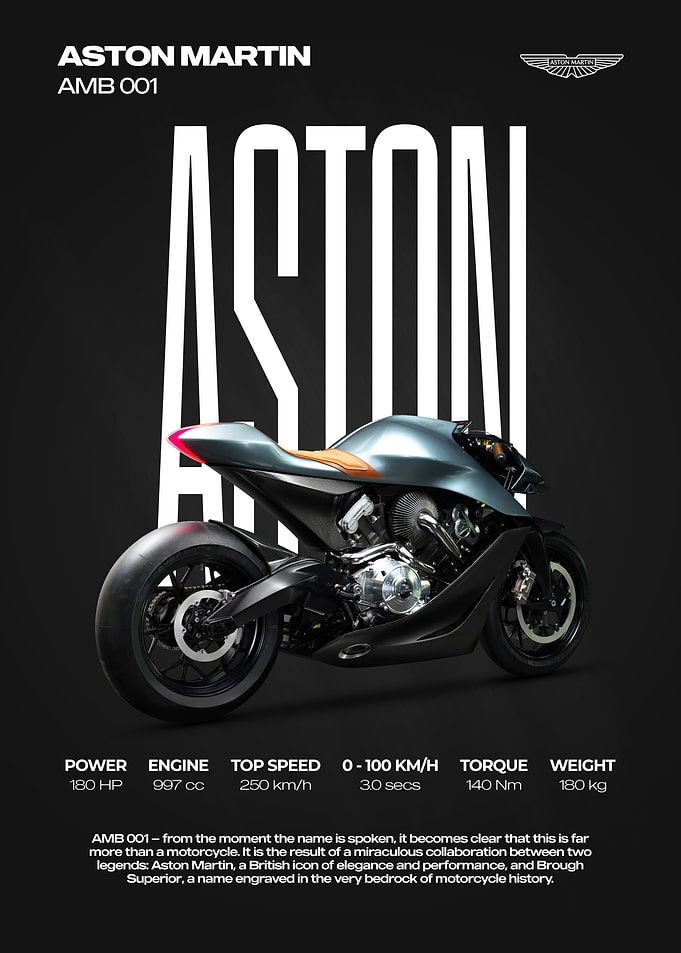 Aston Martin AMB 001 Motorcycle Poster