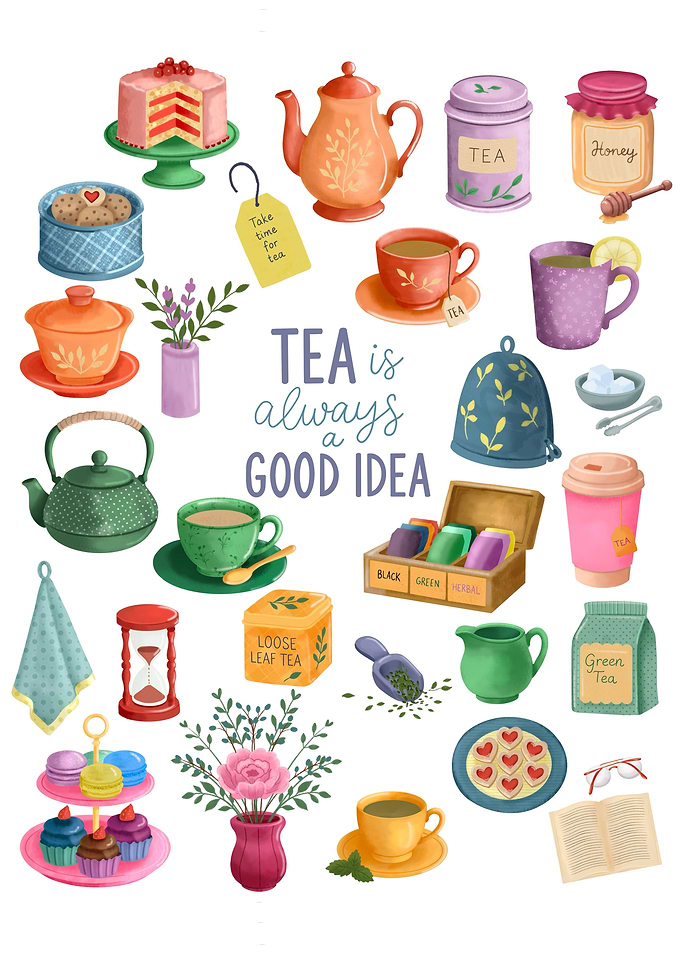 Tea Time Illustration Collection