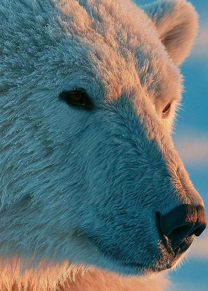 Close-up Portrait of a Polar Bear