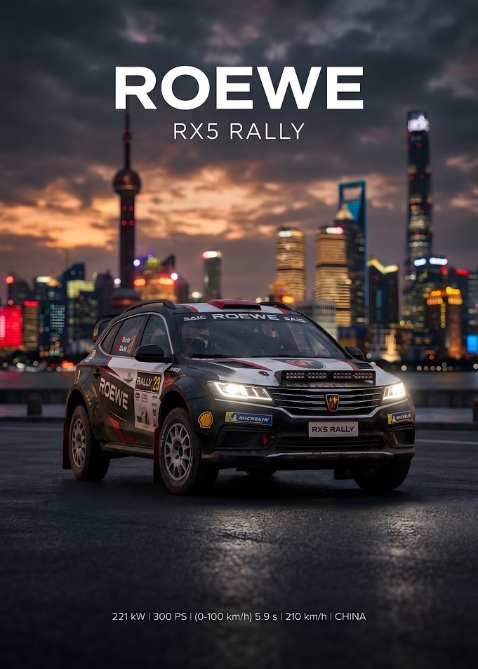 Roewe RX5 Rally Car Poster