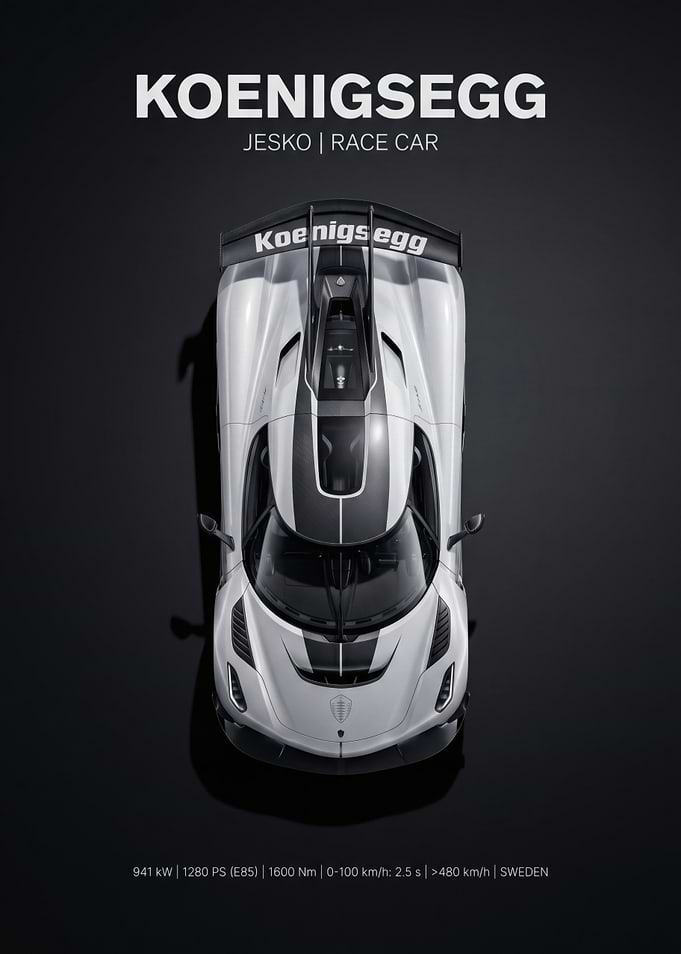 Koenigsegg Jesko Race Car Poster