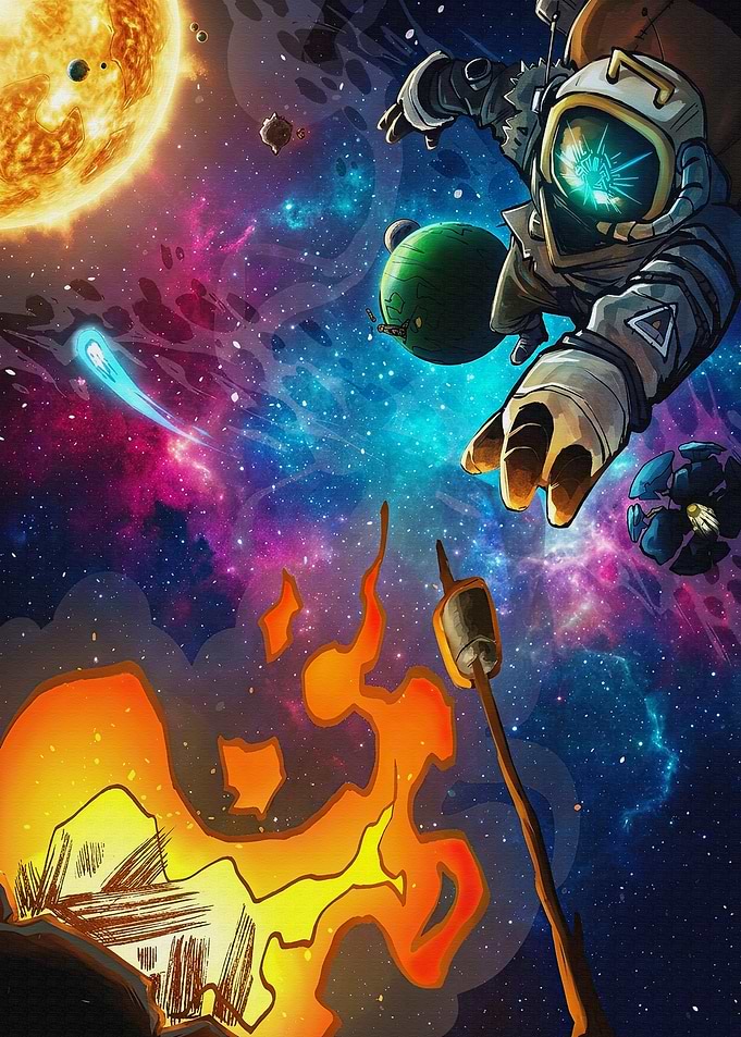 Outer Wilds Marshmallow Roasting in Space
