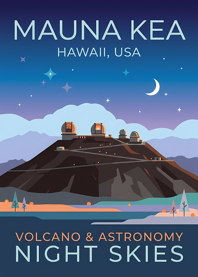 Mauna Kea Hawaii Travel Poster