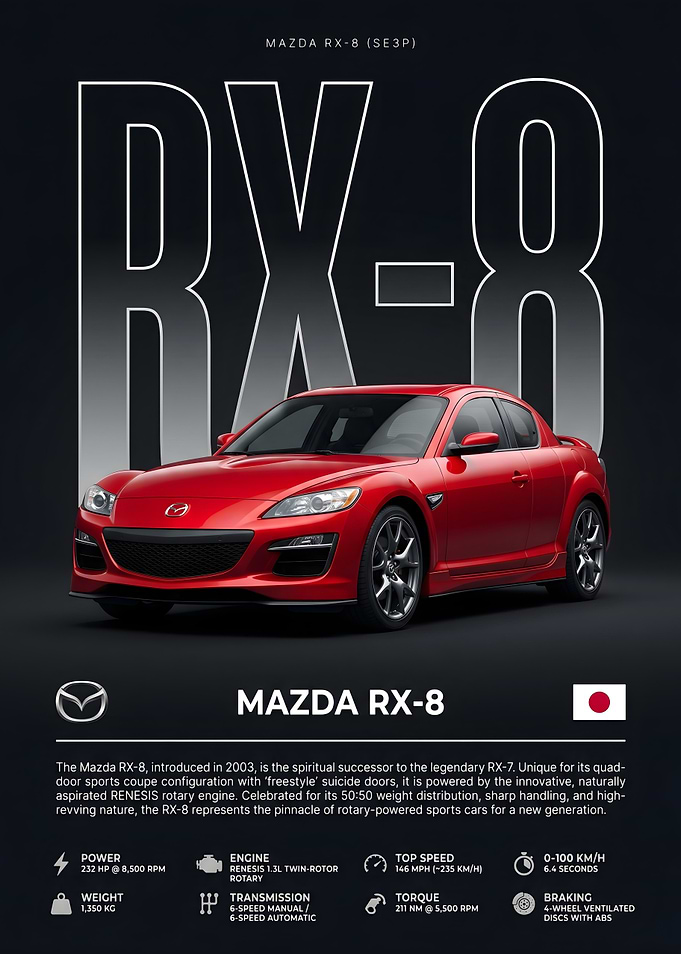 Mazda RX-8 Sports Car Poster