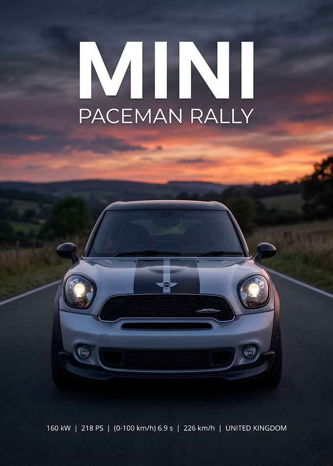 Mini Paceman Rally Car Poster