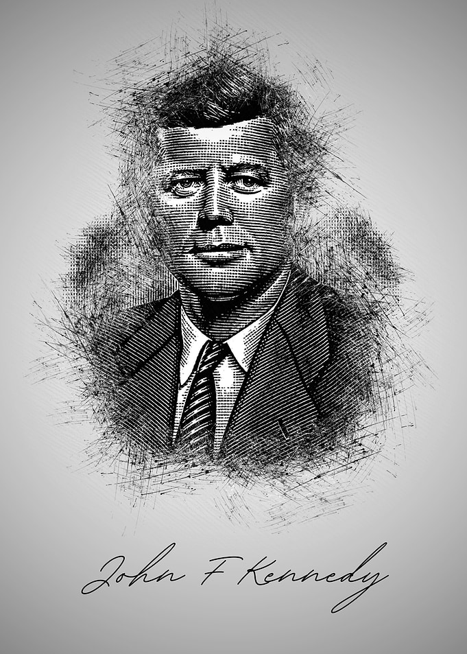 John F. Kennedy Sketch Portrait