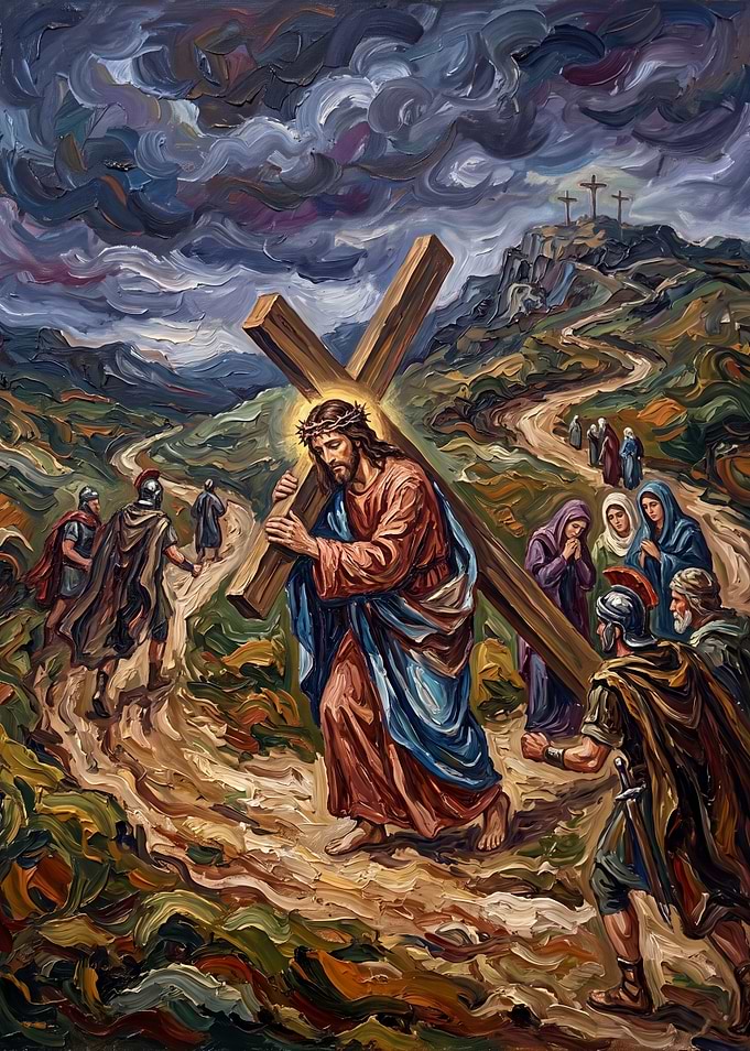Jesus Carrying the Cross Painting