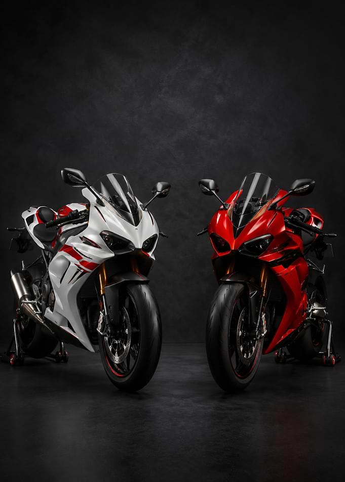 Red and White Sport Motorcycles