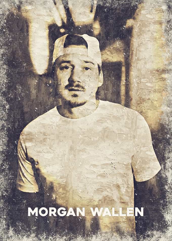 Morgan Wallen Portrait Painting Poster