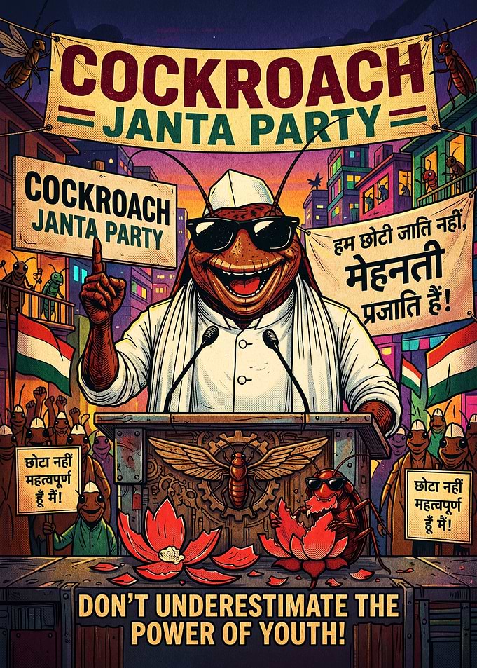 Cockroach Janta Party Political Satire Poster