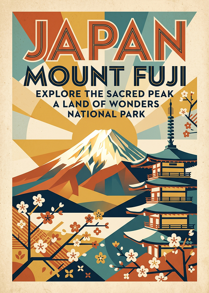 Vintage Japan Mount Fuji Travel