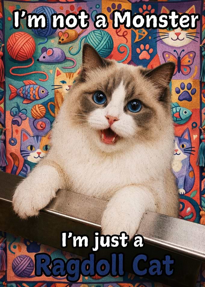 Cute Ragdoll Cat Poster