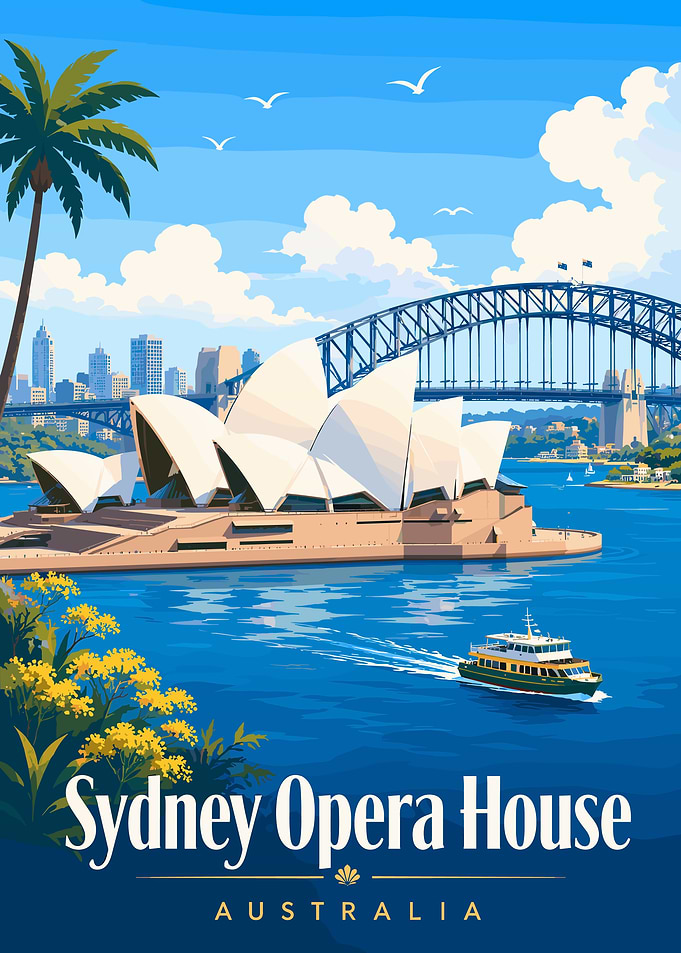 Sydney Opera House Australia Travel Poster