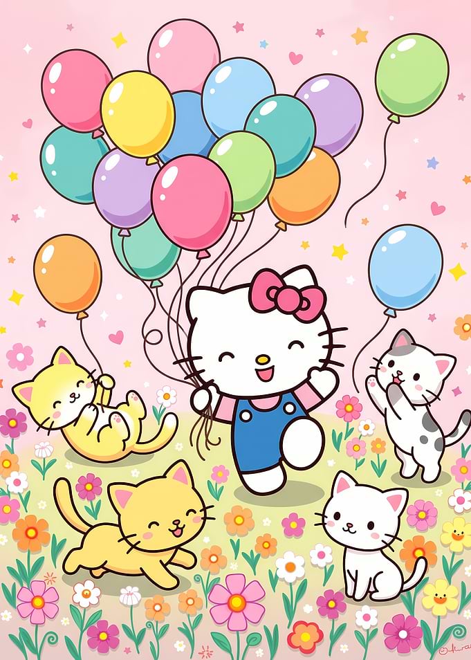 Hello Kitty and Friends with Balloons
