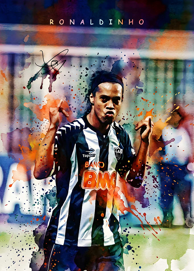 Ronaldinho Watercolor Sports
