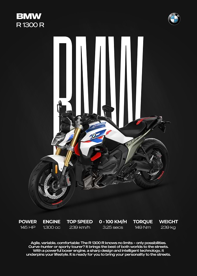 BMW R 1300 R Motorcycle Poster