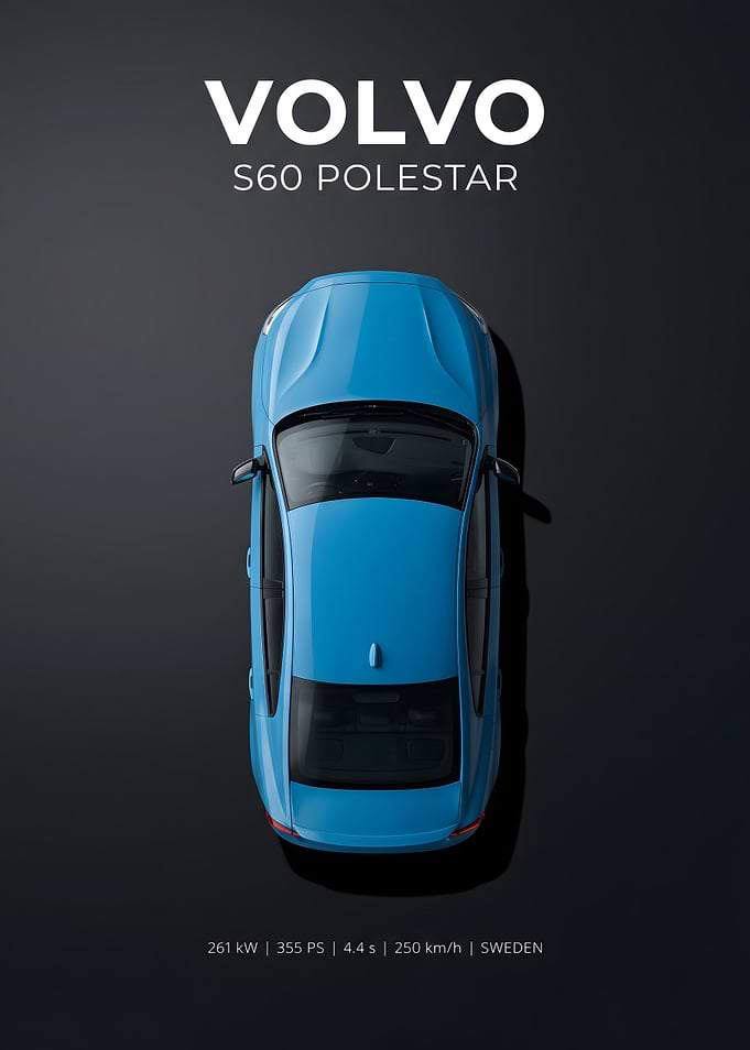 Volvo S60 Polestar Top View Poster